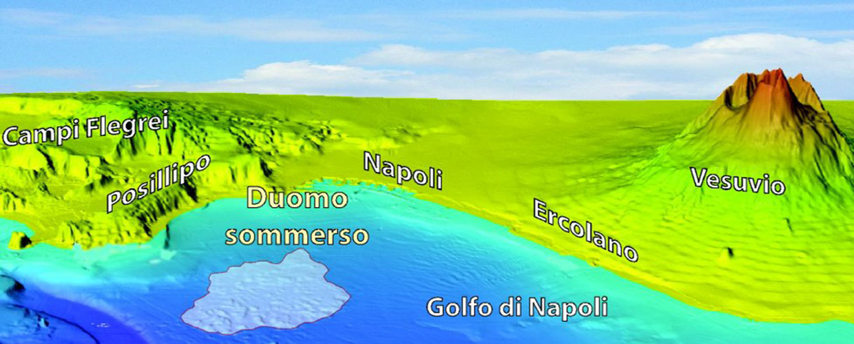 Modello tridimensionale del Golfo di Napoli e delle aree emerse circostanti